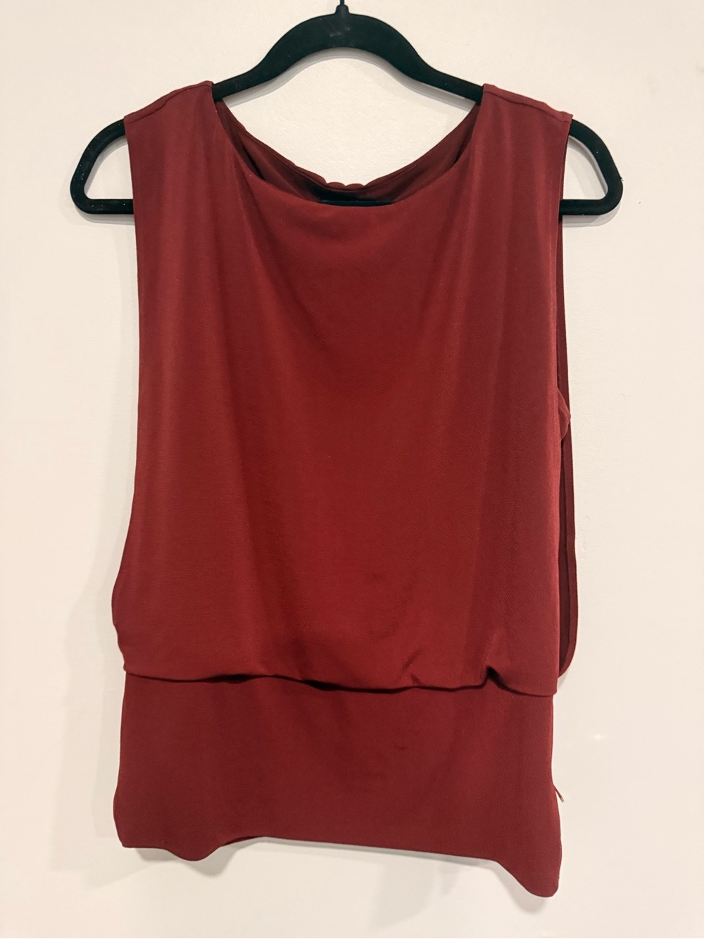 Ann Taylor Sleeveless Draped Tank in Deep Wine